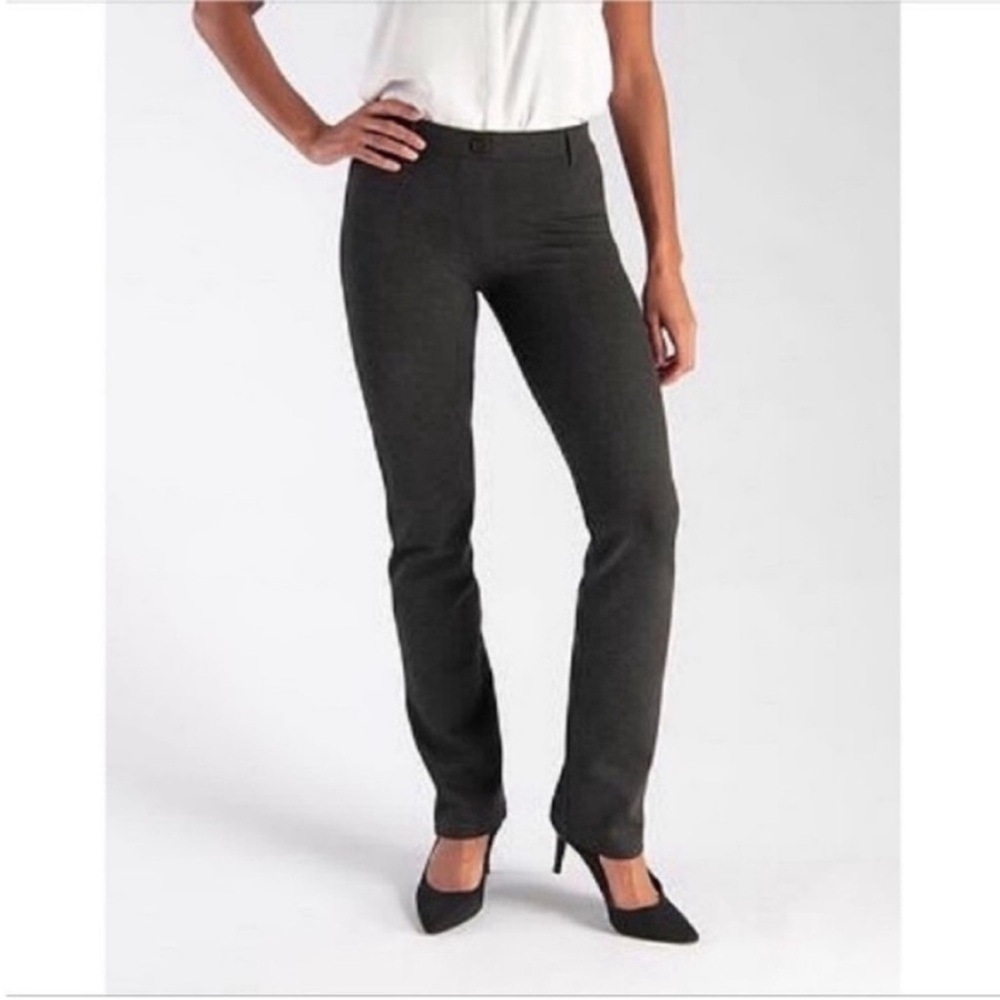 Betabrand Classic Dress pant charcoal gray yoga straight leg pull on